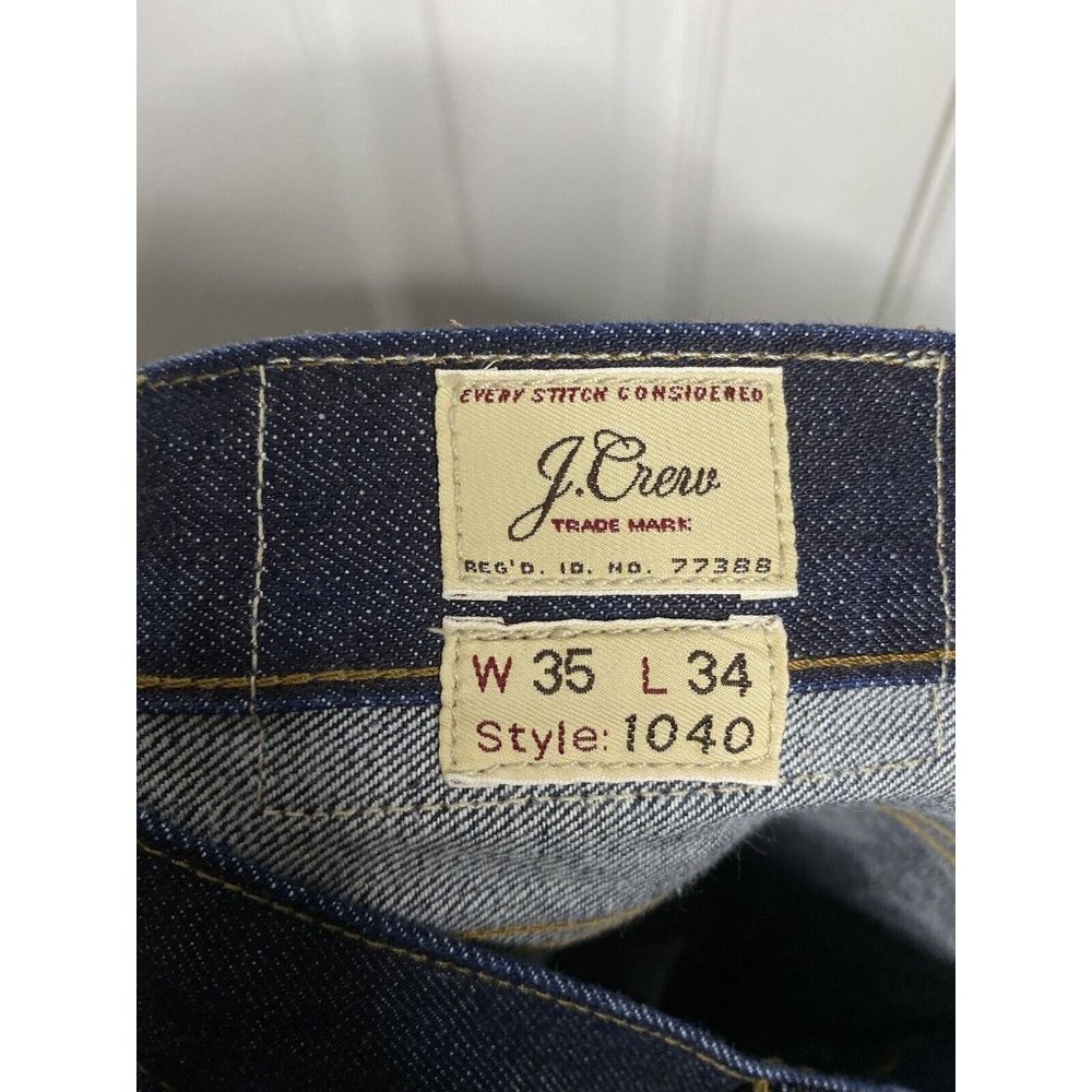 J Crew Mens 1040 Kaihara Japanese Denim Slim Straight Jeans 35x34 Measure 35x33 - Picture 6 of 10